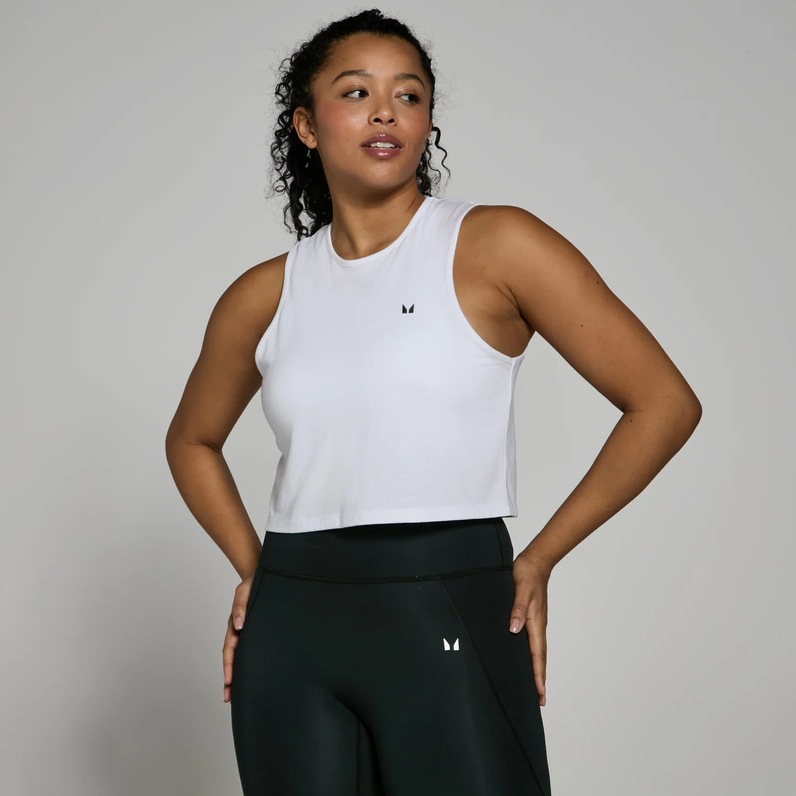 MP Women's Training Cropped Tank Top - White - M Image 1