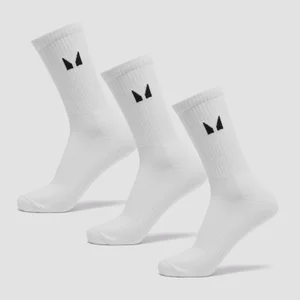 MP Unisex Socks (3 Pack) - White - Size UK 2-5
