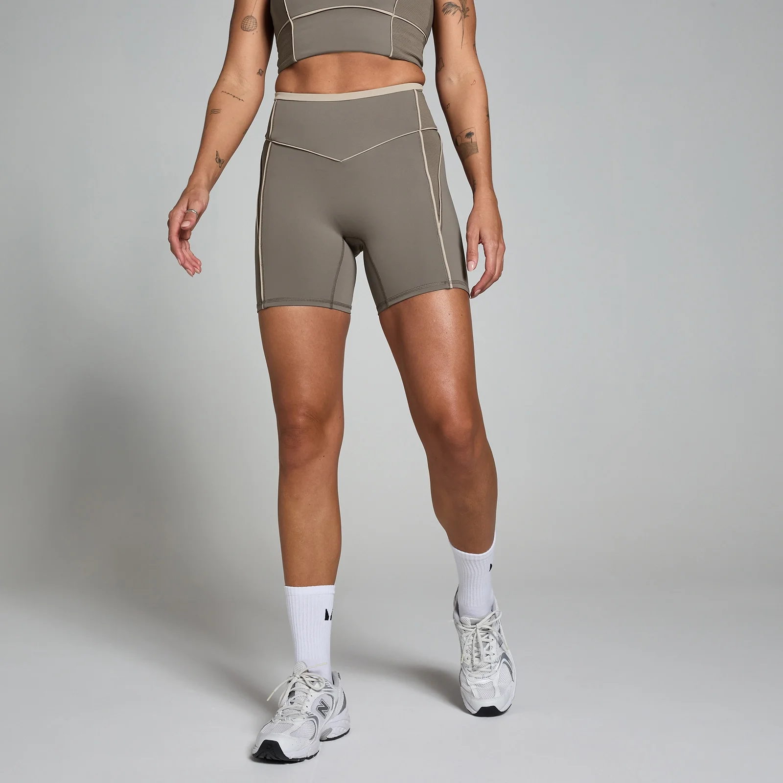 MP Women's Tempo Contrast Texture Cycling Short - Espresso - XS Image 1