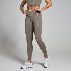 MP Women's Tempo Contrast Texture Leggings - Espresso - Size XS
