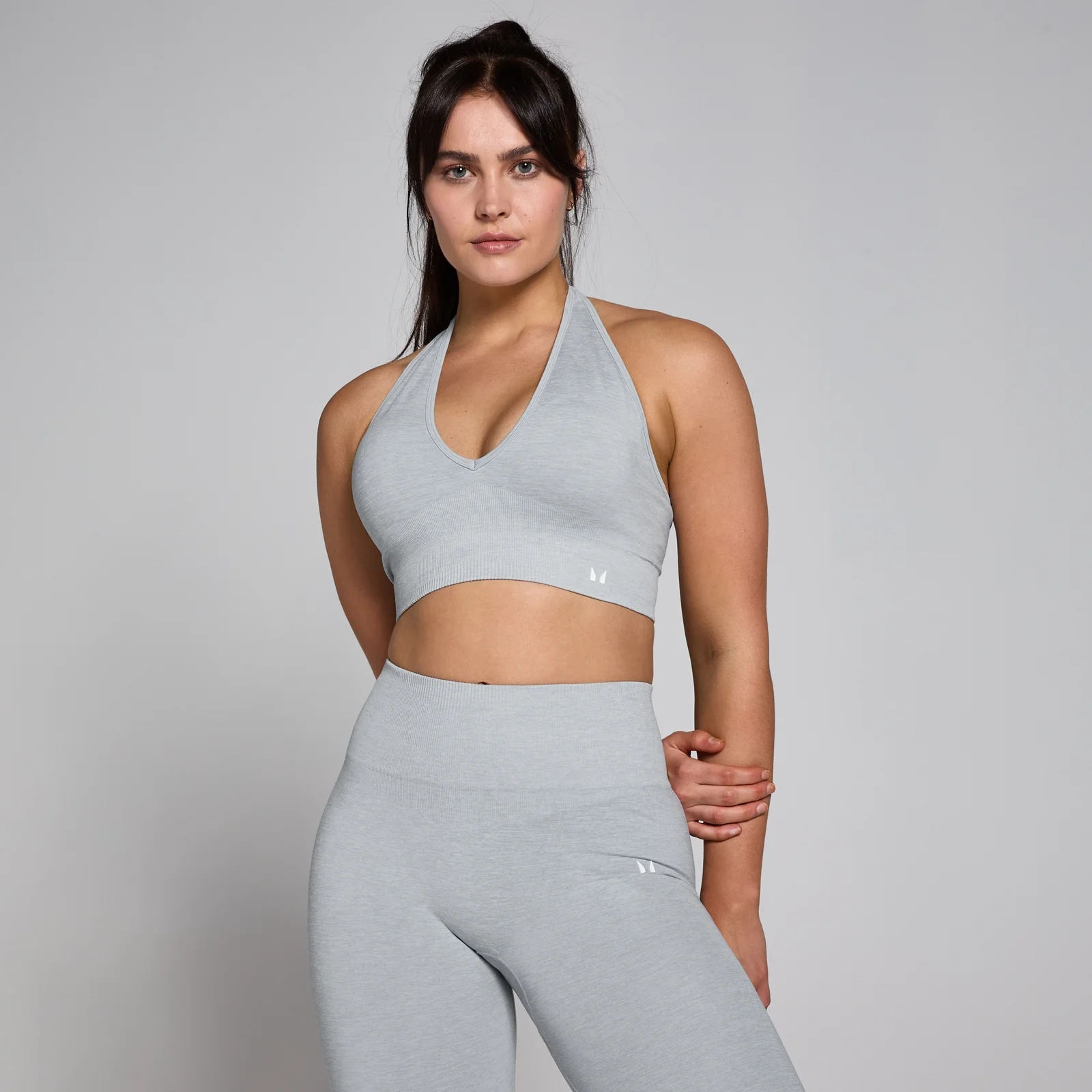 MP Women's Tempo Seamless Halter Neck Bra - Grey Marl - XL Image 1