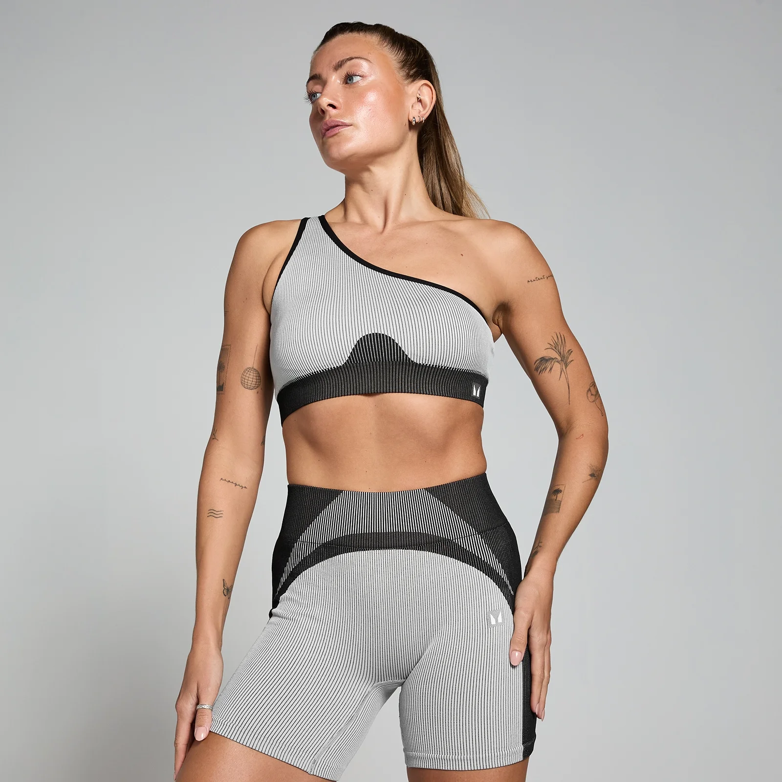 MP Women's Contrast Rib Seamless Bra - Black/Grey - XS Image 1