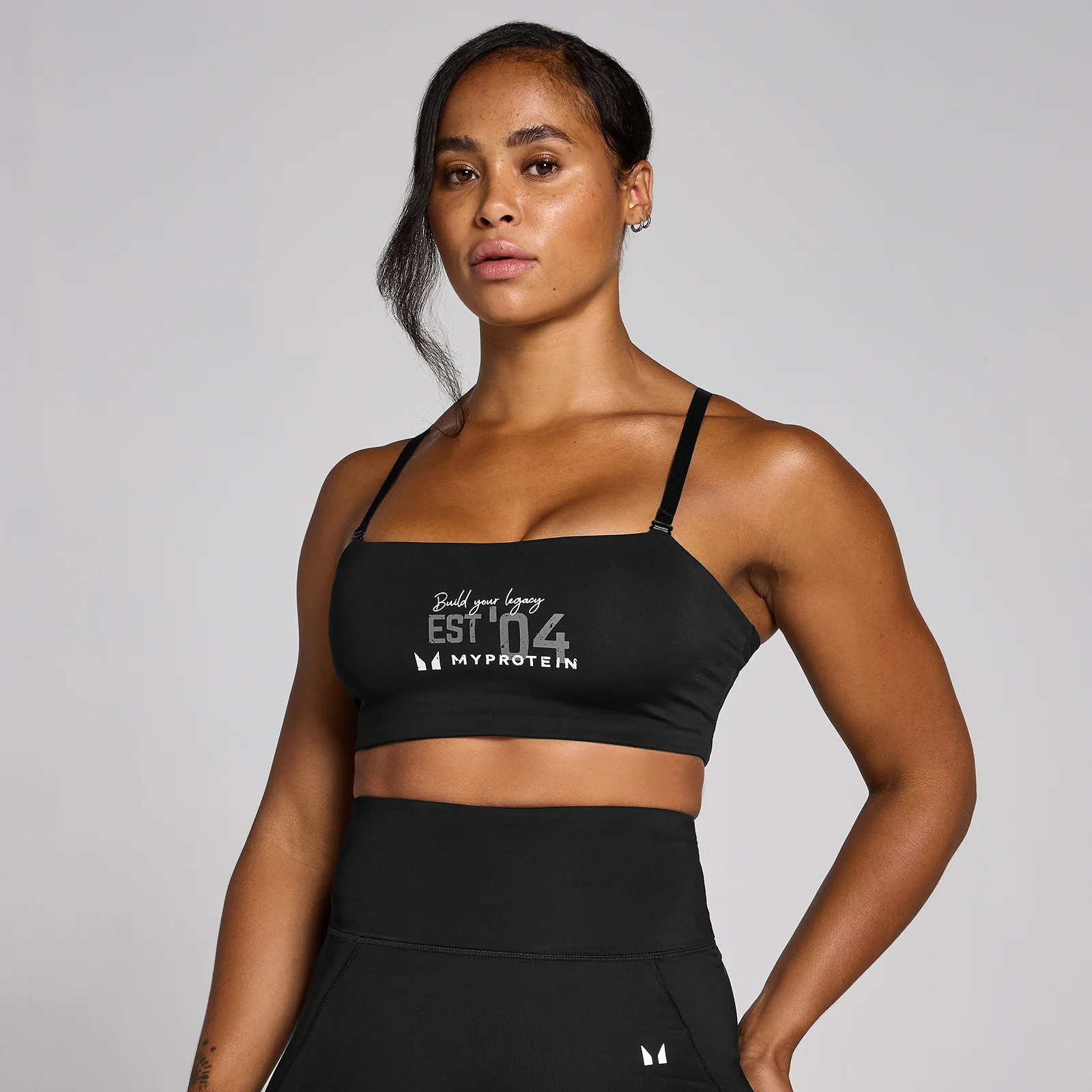 MP Women's Origin Graphic Training Sports Bra - Black - L Image 1