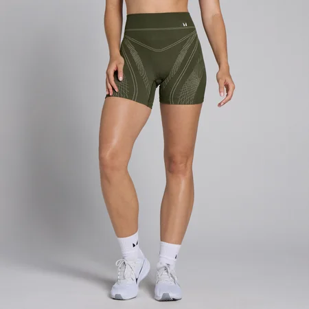 MP Women's Tempo Seamless Linear Shorts - Dark Olive