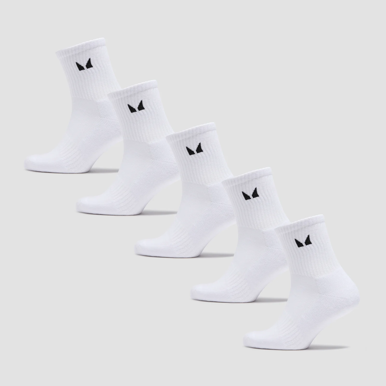 MP Unisex Crew Socks (5 Pack) - White - UK 6-8 Image 1