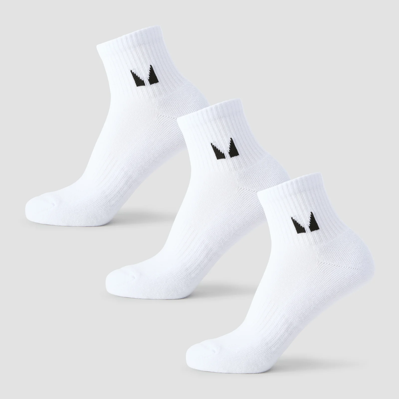 MP Unisex Ankle Socks (3 Pack) - White - UK 12-14 Image 1