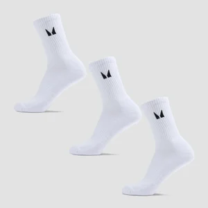 MP Unisex Crew Socks (3 Pack) - White - Size UK 6-8