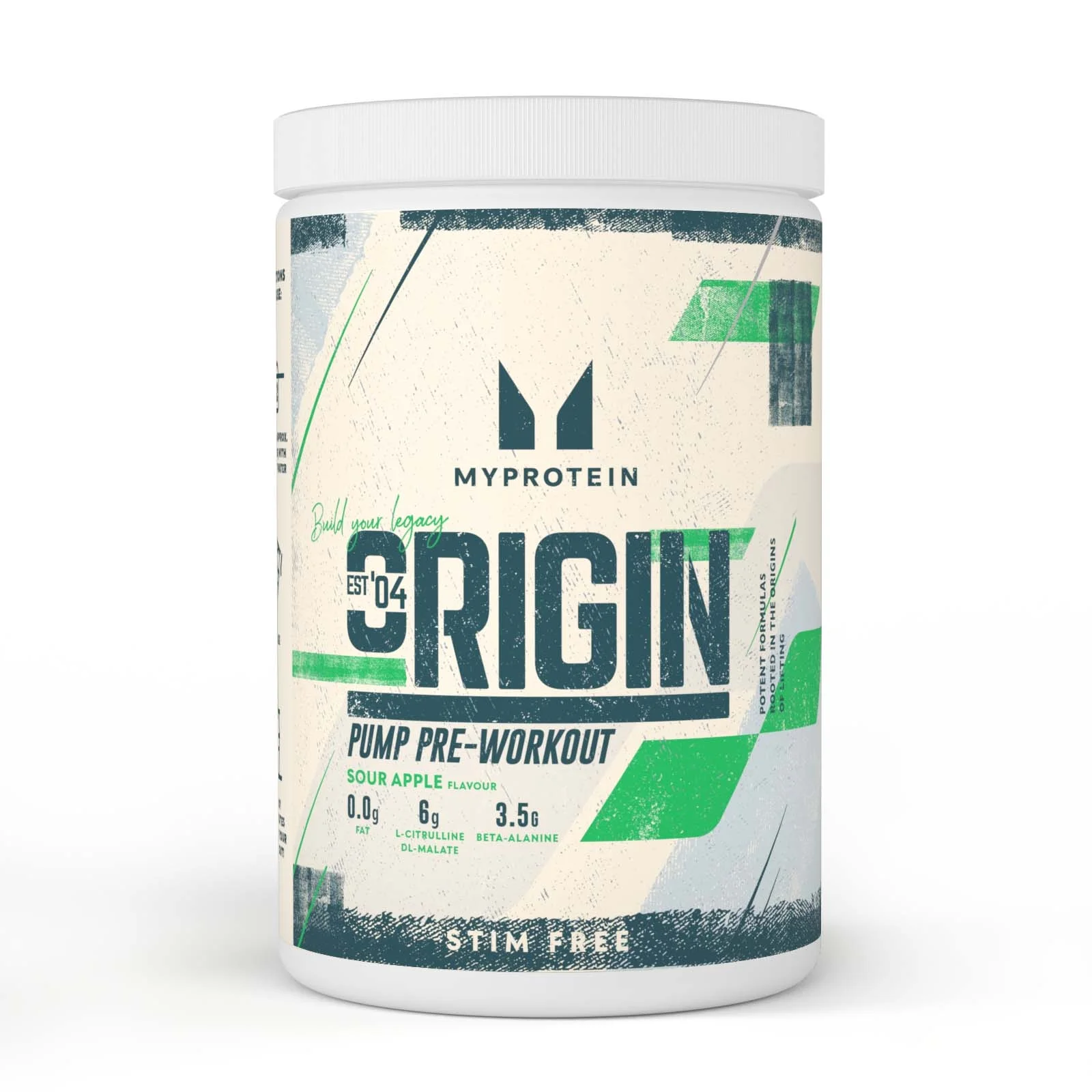 Myprotein Origin Pre-Workout Stim Free - 30servings - Sour Apple Image 1