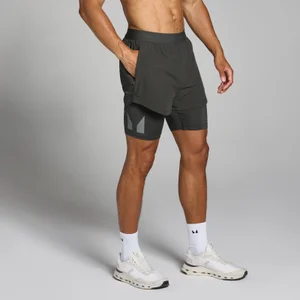 MP Men's Tempo 2 in 1 Shorts - Night Grey - Size S