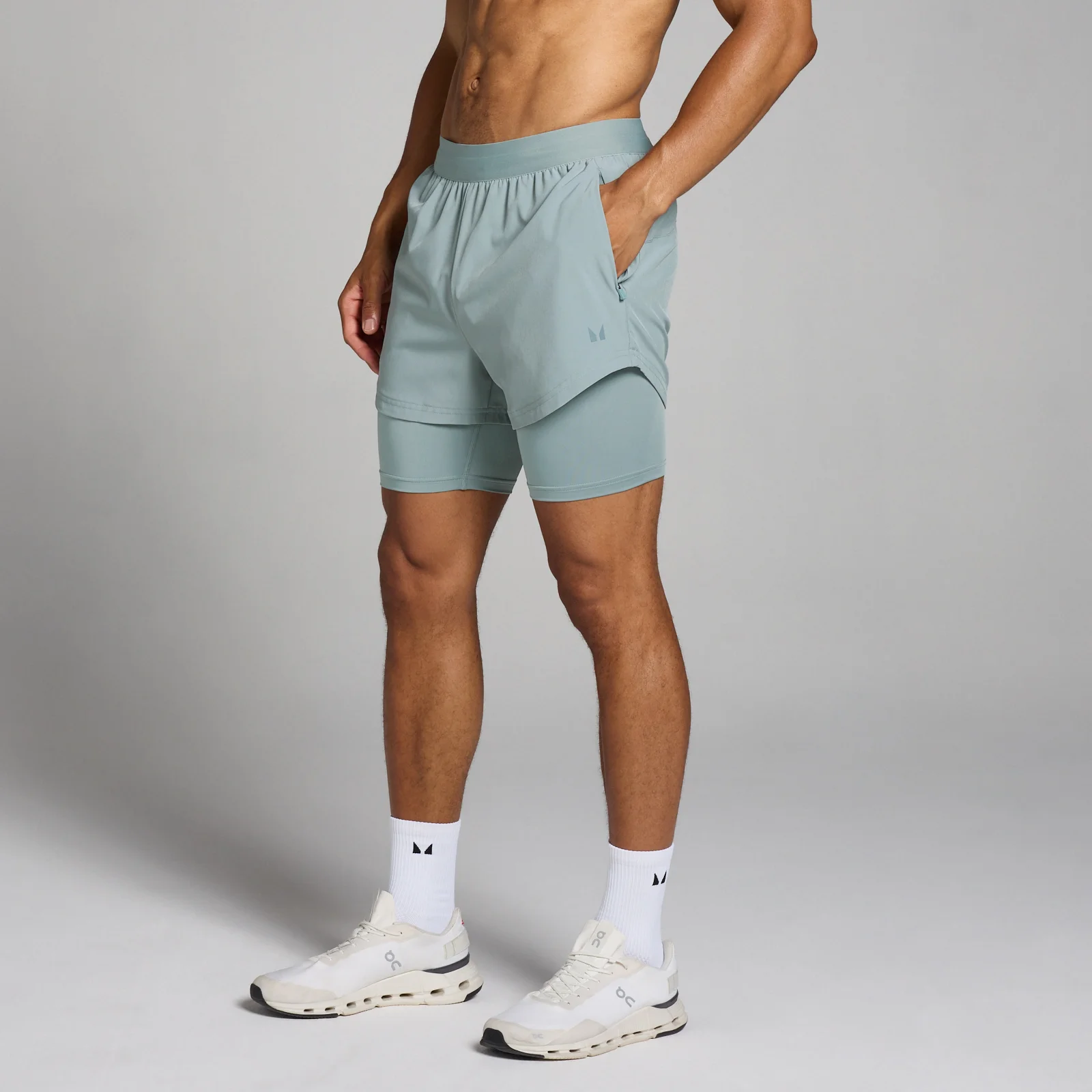 MP Men's Tempo 2 in 1 Shorts - Lead - L Image 1