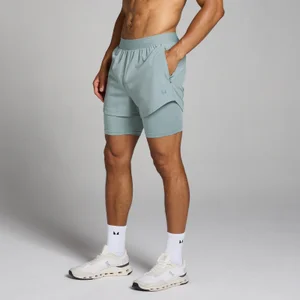 MP Men's Tempo 2 in 1 Shorts - Lead - Size L