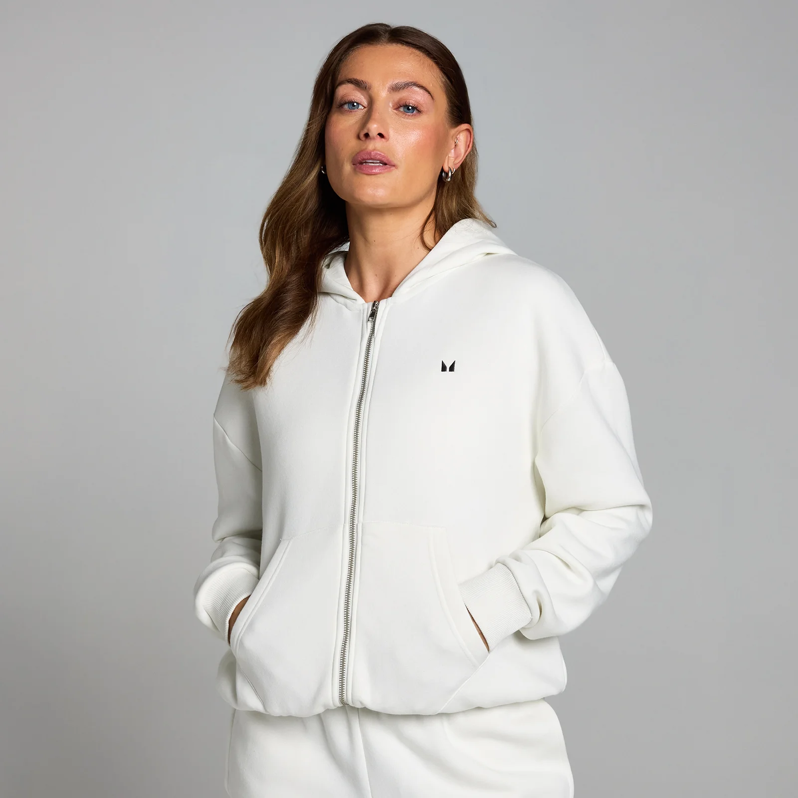 MP Women's Basics Zip Through Hoodie - Cloud - XS Image 1