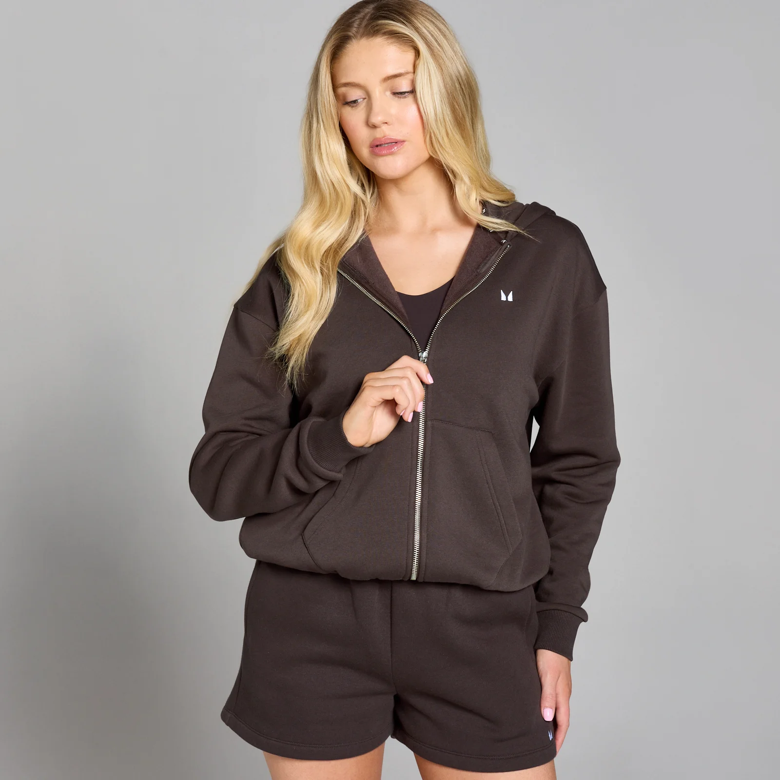 MP Women's Basics Zip Through Hoodie - Chocolate - XS Image 1