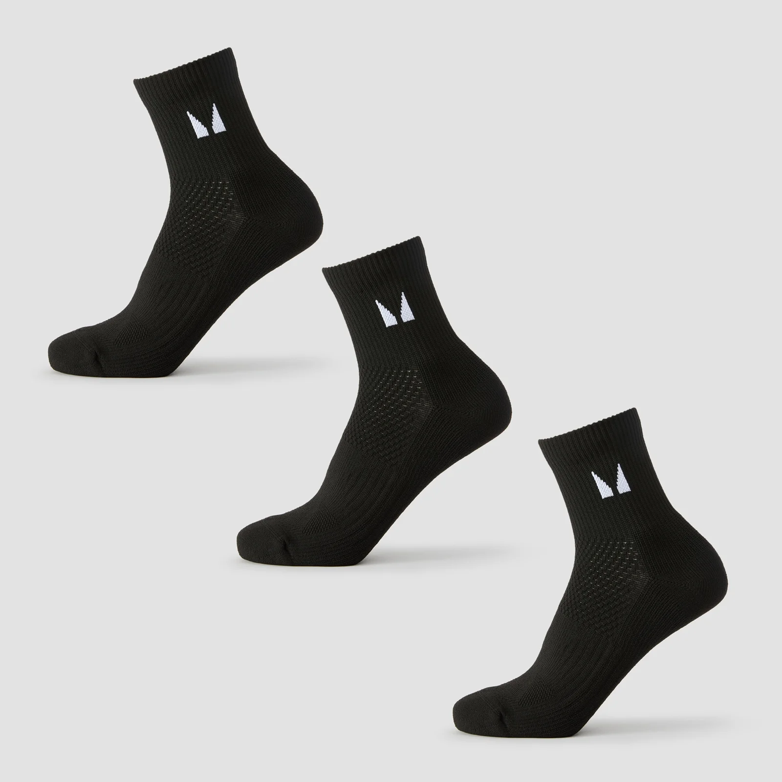 MP Running Ankle Socks (3 pack) - Black - UK 2-5 Image 1