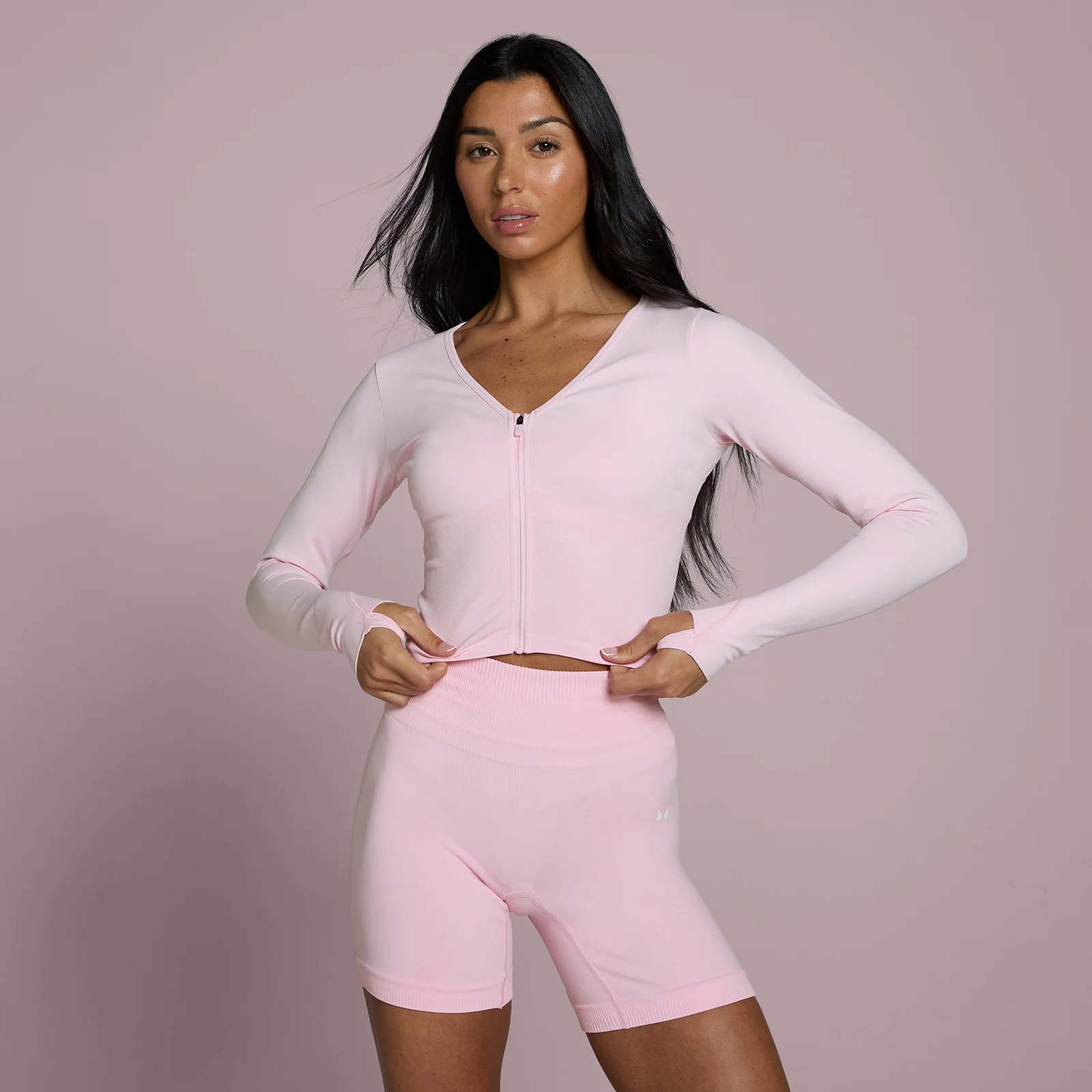 MP Women's Tempo Seamless Cropped Jacket - Blush - XS Image 1