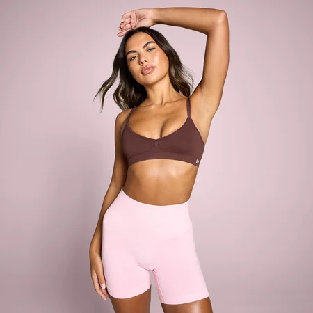 MP Women's Tempo Seamless Ruched Front Sports Bra - Fudge