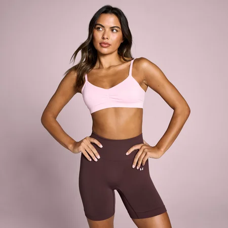 MP Women's Tempo Seamless Ruched Front Sports Bra - Blush
