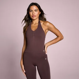 MP Women's Tempo Seamless Halter Neck Vest - Fudge - Size XS
