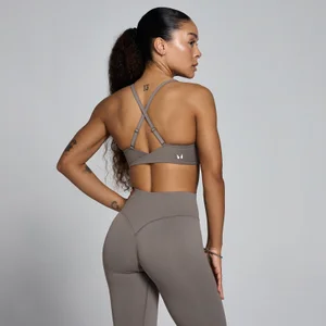 MP Women's Tempo Twist Back Sports Bra - Ash Grey - Size XS