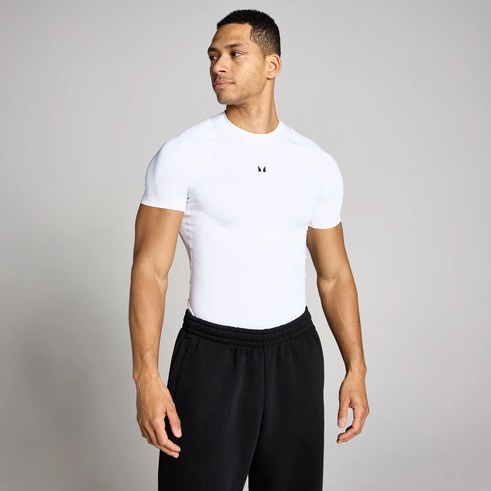 MP Men's Training Short Sleeve Baselayer - White - XS Image 1