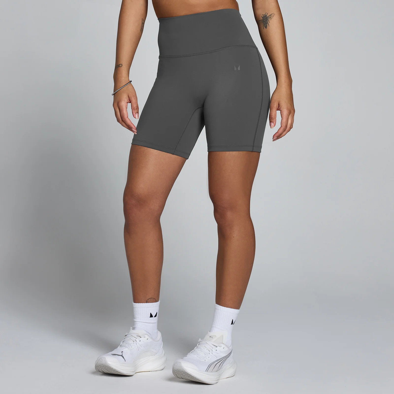 MP Women's Tempo High Waisted Shorts - Dark Grey - M Image 1