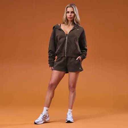 MP Women's Basics Zip Through Hoodie - Cocoa