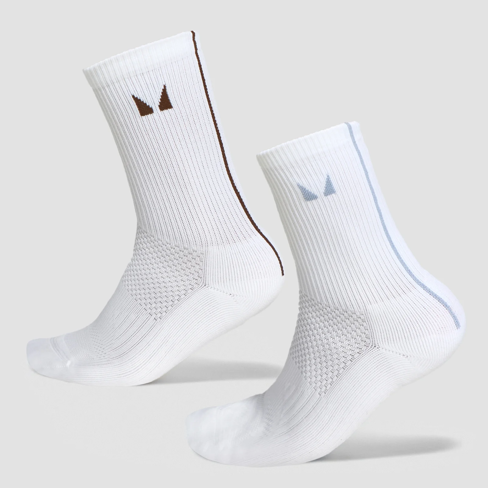 MP Stripe Running Socks (2 Pack) - Milk Chocolate/Denim Blue - UK 2-5 Image 1