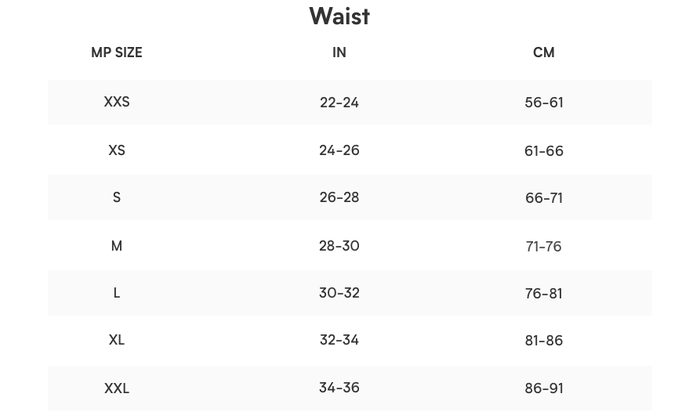waist size guide